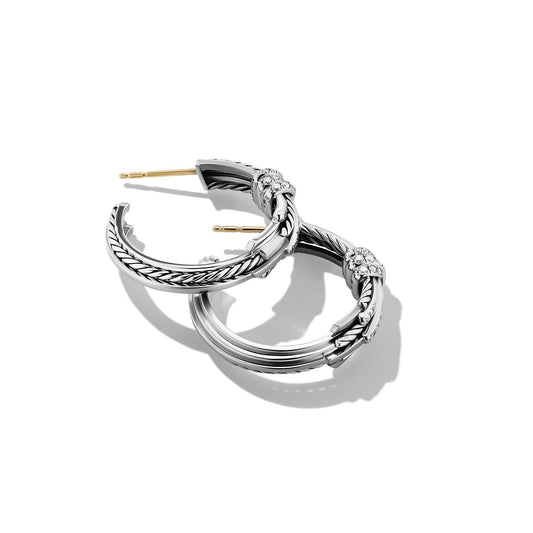 Angelika Hoop Earrings with Pave Diamonds - David Yurman- Diamond Cellar