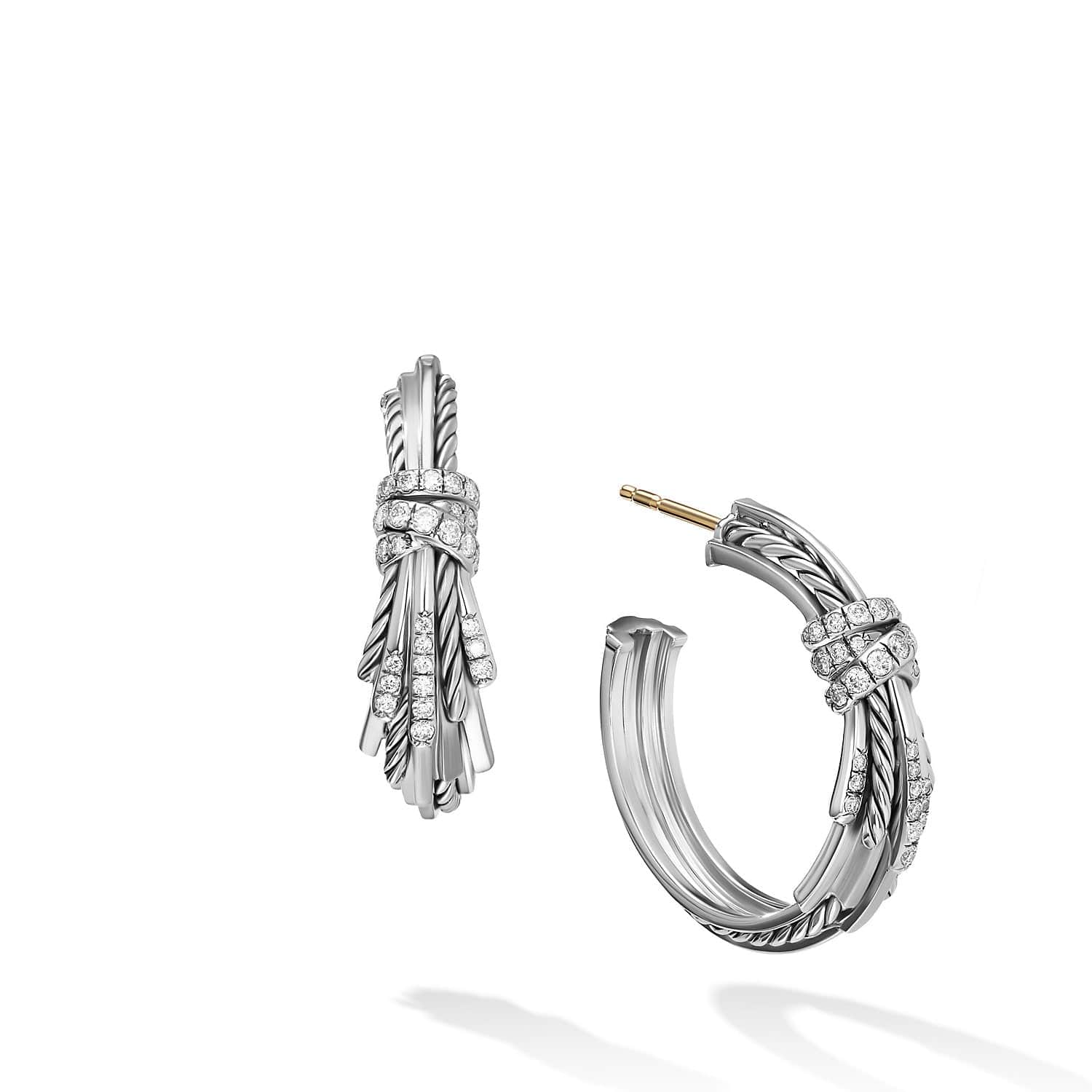 Angelika Hoop Earrings with Pave Diamonds - David Yurman- Diamond Cellar