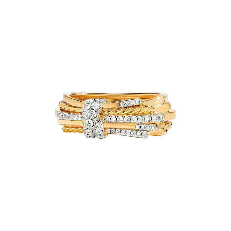 Angelika Linear Ring with Diamonds - David Yurman- Diamond Cellar