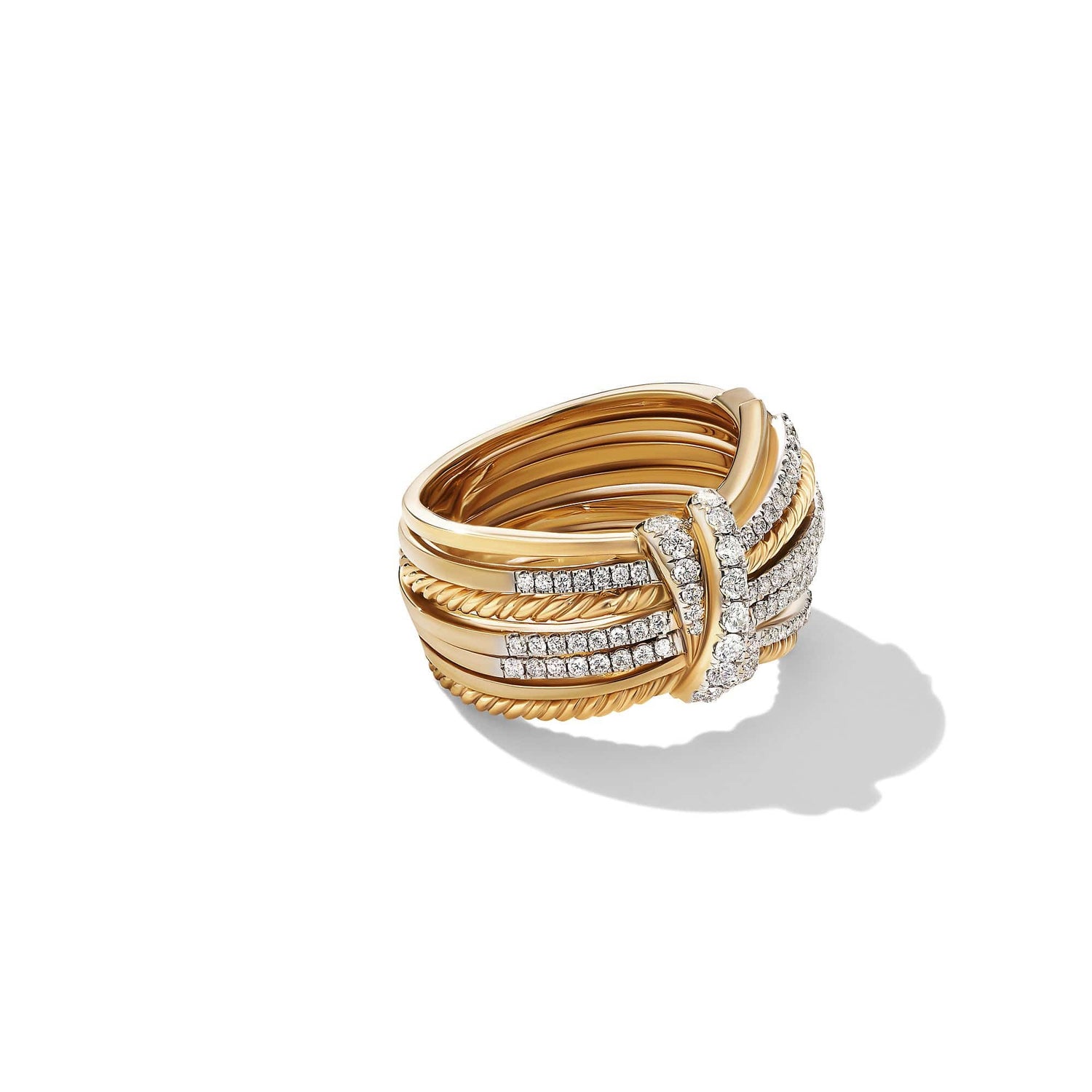 Angelika Ring in 18K Yellow Gold with Pave Diamonds - David Yurman- Diamond Cellar