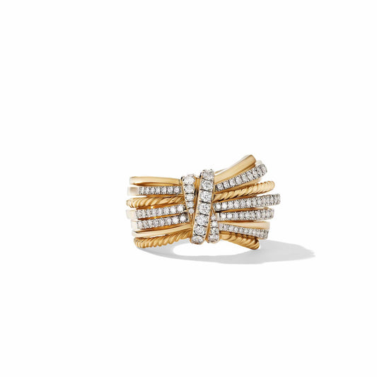 Angelika Ring in 18K Yellow Gold with Pave Diamonds - David Yurman- Diamond Cellar