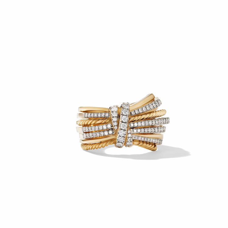 Angelika Ring in 18K Yellow Gold with Pave Diamonds - David Yurman- Diamond Cellar
