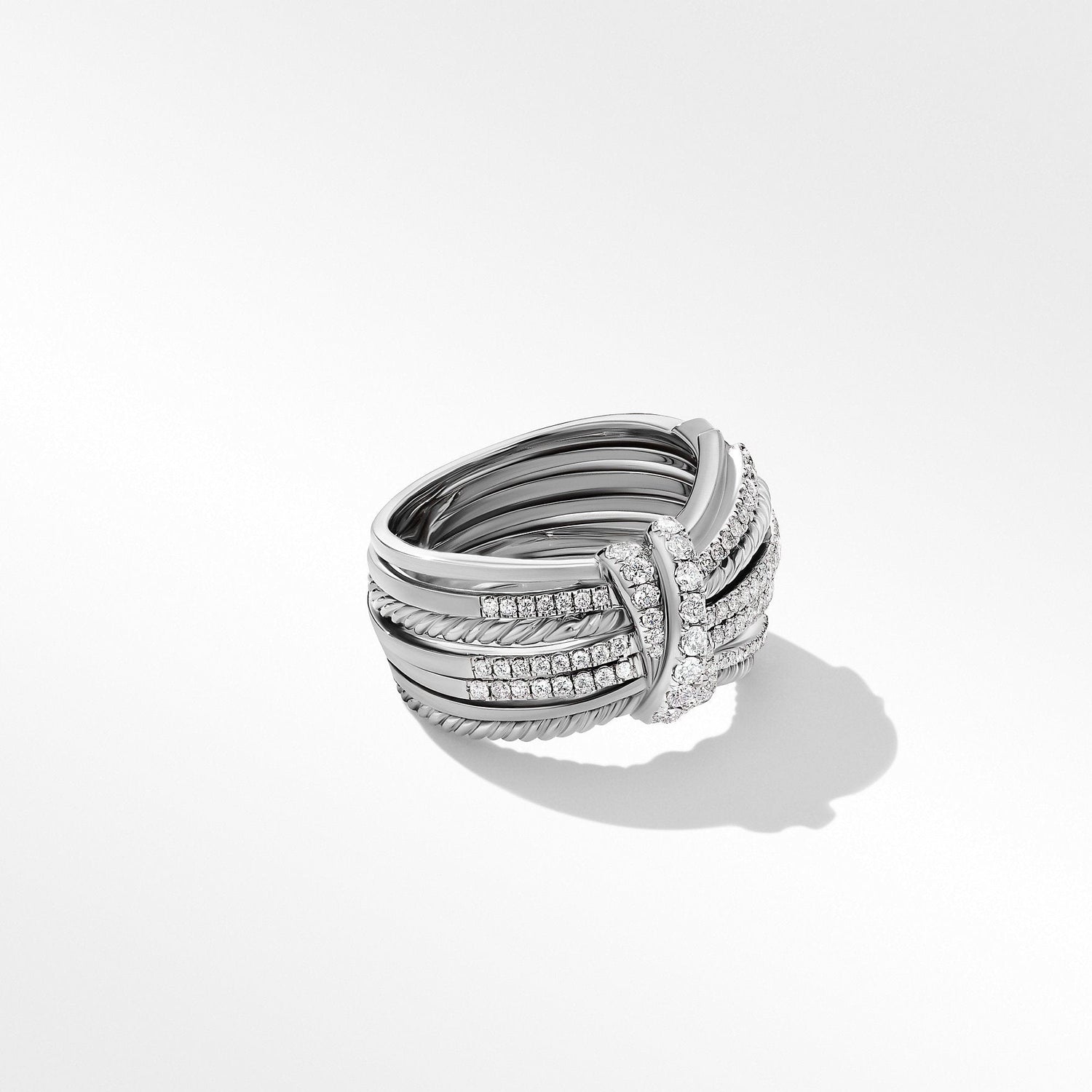 Angelika Ring in Sterling Silver with Pave Diamonds - David Yurman- Diamond Cellar
