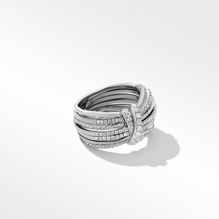 Angelika Ring in Sterling Silver with Pave Diamonds - David Yurman- Diamond Cellar