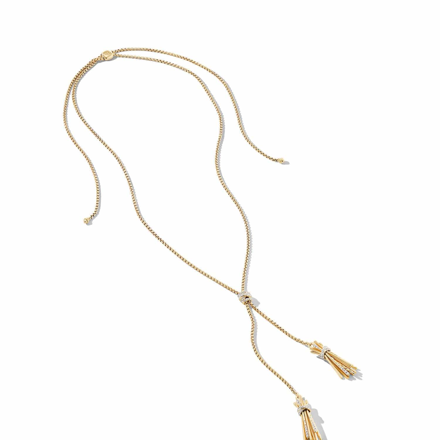 Angelika Tassel Necklace in 18K Yellow Gold with Pave Diamonds - David Yurman- Diamond Cellar