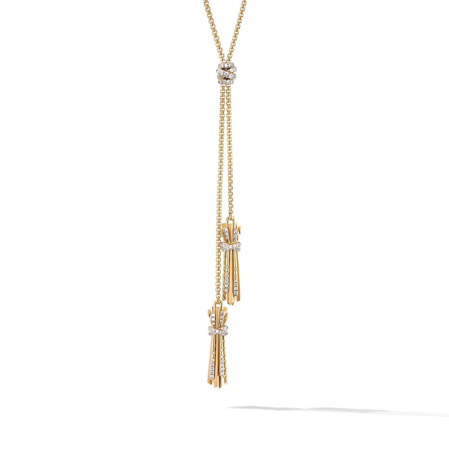 Angelika Tassel Necklace in 18K Yellow Gold with Pave Diamonds - David Yurman- Diamond Cellar