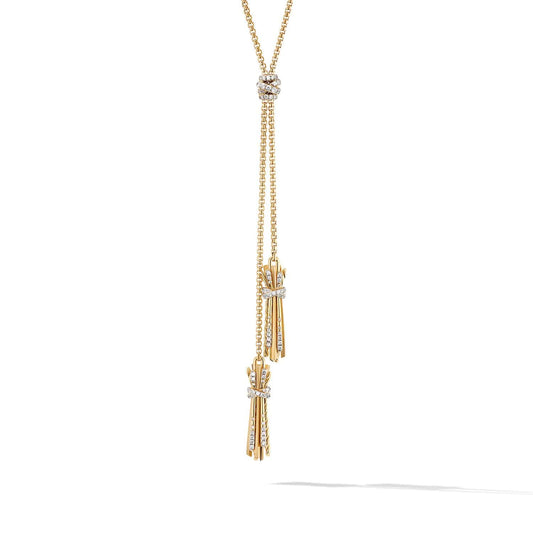 Angelika Tassel Necklace in 18K Yellow Gold with Pave Diamonds - David Yurman- Diamond Cellar