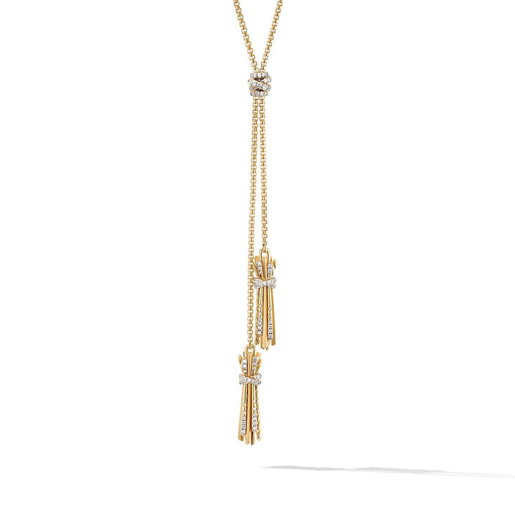 Angelika Tassel Necklace in 18K Yellow Gold with Pave Diamonds - David Yurman- Diamond Cellar