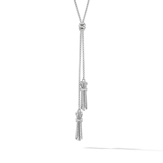 Angelika Tassel Necklace in Sterling Silver with Pave Diamonds - David Yurman- Diamond Cellar