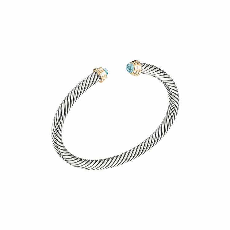 Aquamarine Cable Kids Cuff - David Yurman- Diamond Cellar