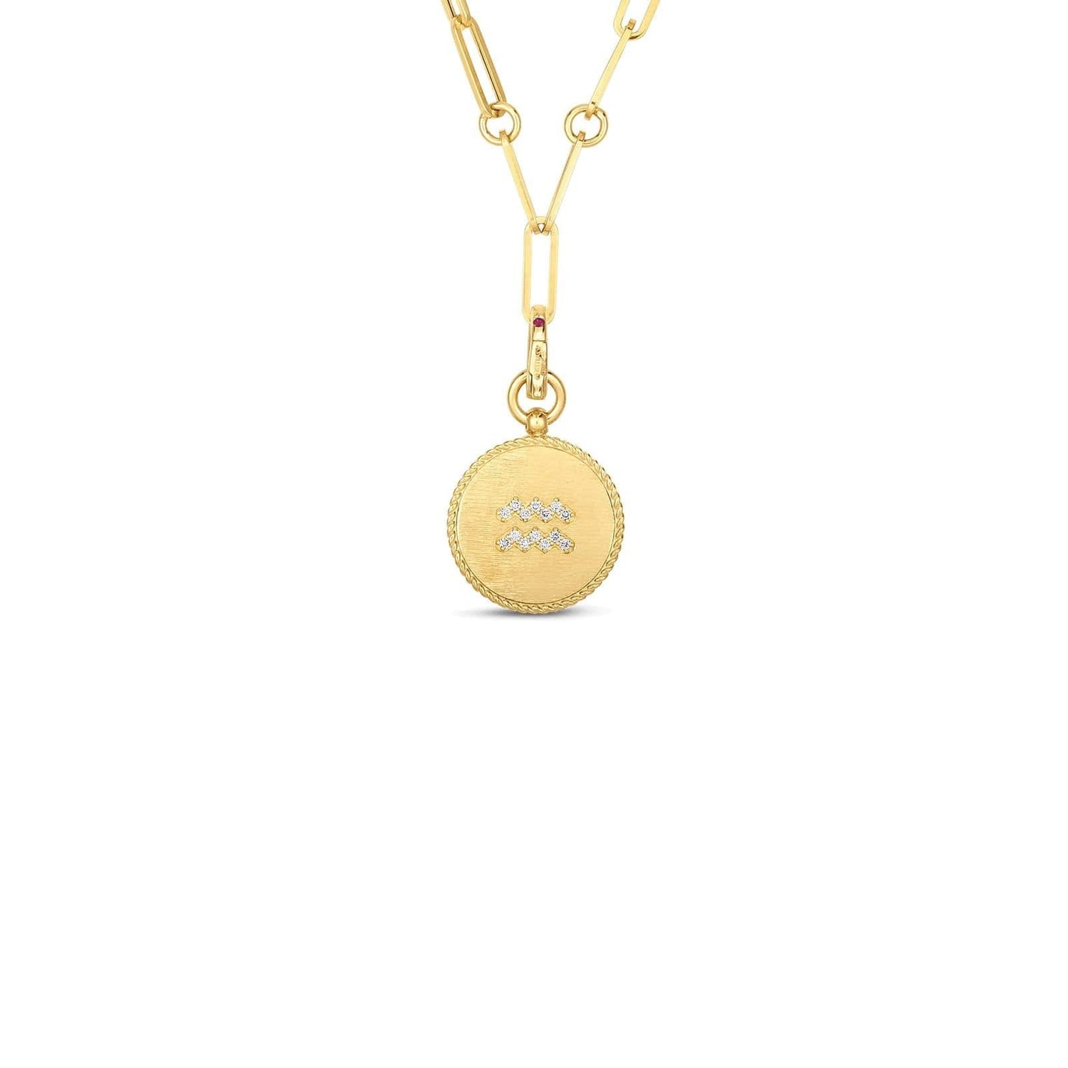 Aquarius Zodiac Medallion - Roberto Coin- Diamond Cellar