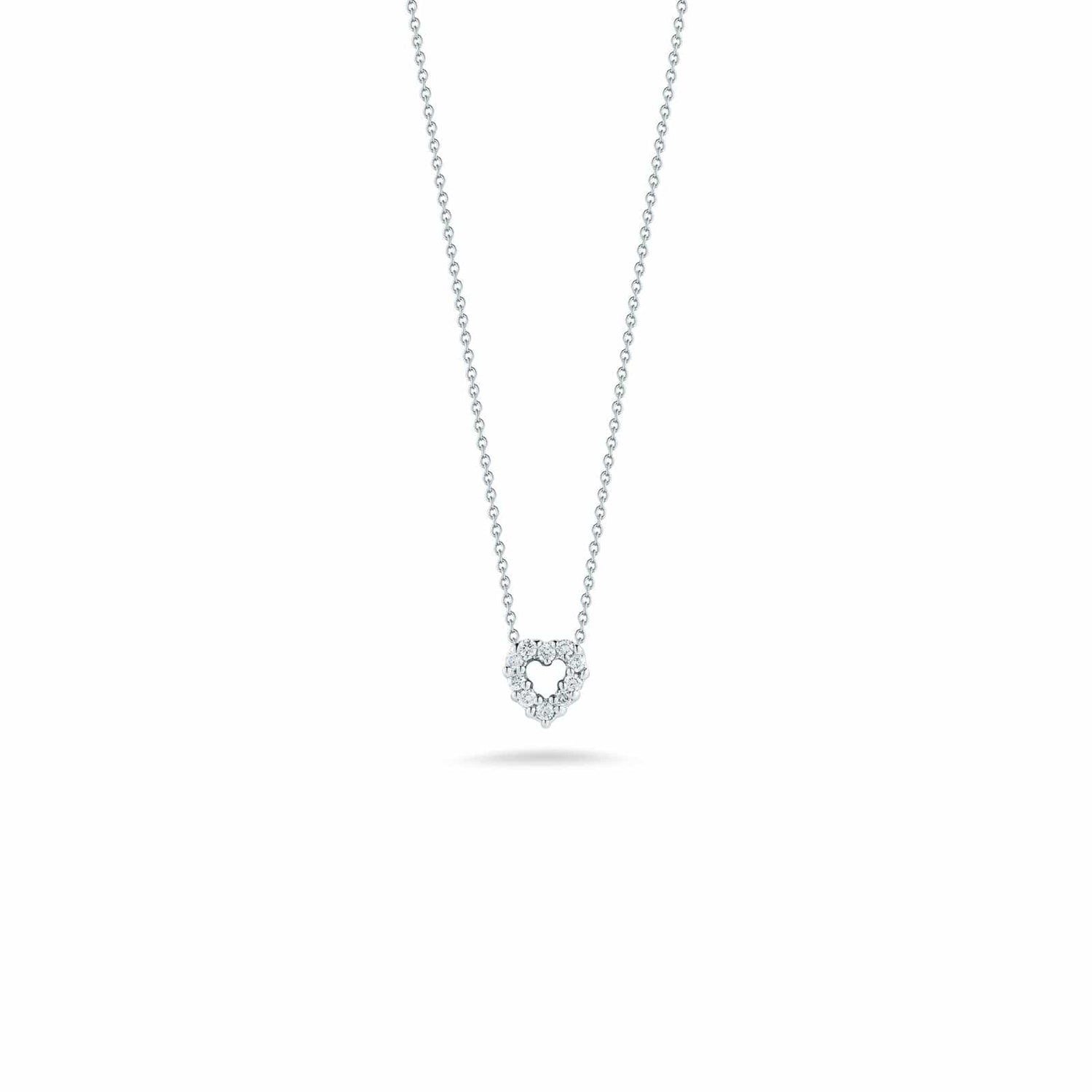 Baby Open Heart Necklace with Diamonds - Roberto Coin- Diamond Cellar