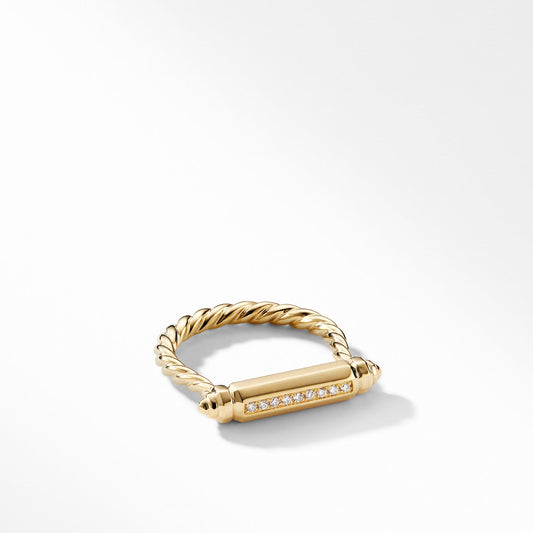 Barrels Ring with Diamonds in 18K Gold - David Yurman- Diamond Cellar
