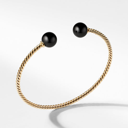 Bead Bracelet with Black Onyx in 18K Gold - David Yurman- Diamond Cellar