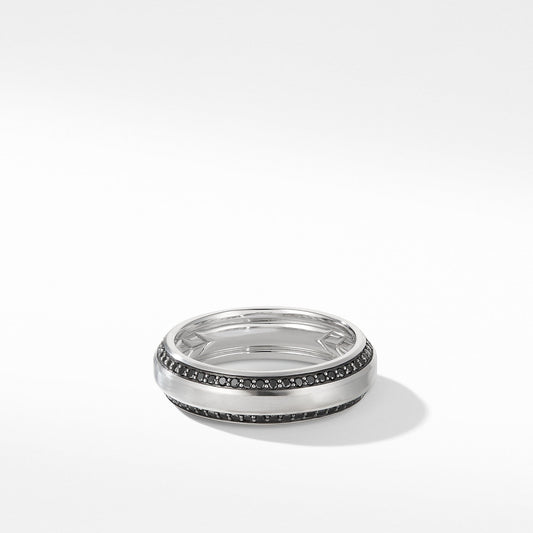 Beveled Band Ring in 18K White Gold with - David Yurman- Diamond Cellar