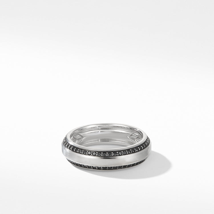 Beveled Band Ring in 18K White Gold with - David Yurman- Diamond Cellar