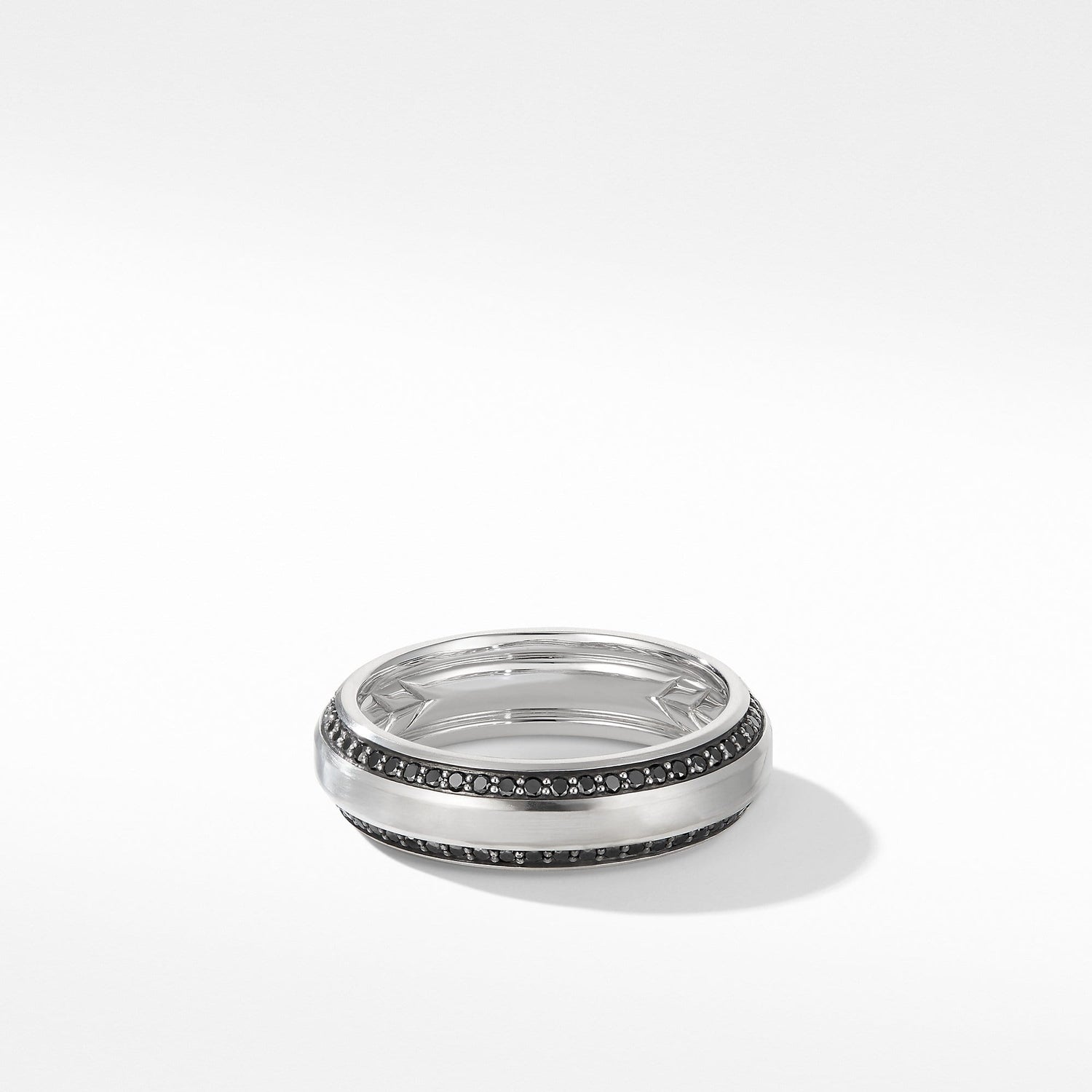 Beveled Band Ring in 18K White Gold with - David Yurman- Diamond Cellar