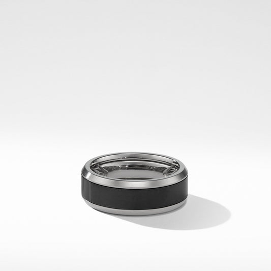 Beveled Band Ring in Grey Titanium with Black Titanium - David Yurman- Diamond Cellar