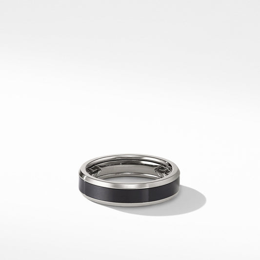 Beveled Band Ring in Grey Titanium with Black Titanium - David Yurman- Diamond Cellar