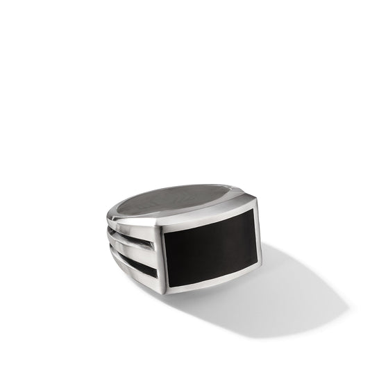 Beveled Signet Ring with Black Onyx - David Yurman- Diamond Cellar