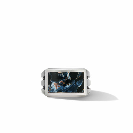 Beveled Signet Ring with Pietersite - David Yurman- Diamond Cellar