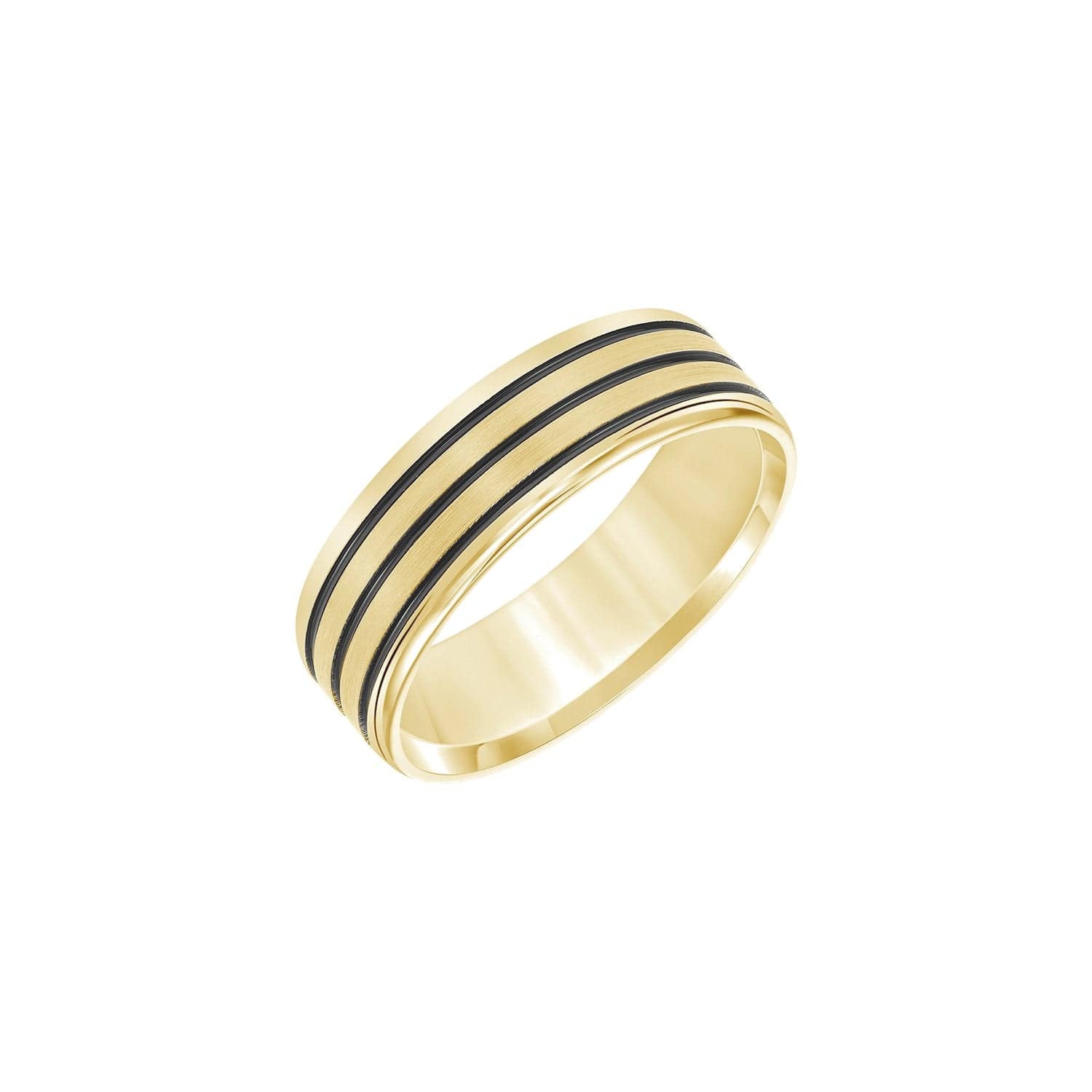 Black Stripe 7mm Band by Frederick Goldman | Diamond Cellar