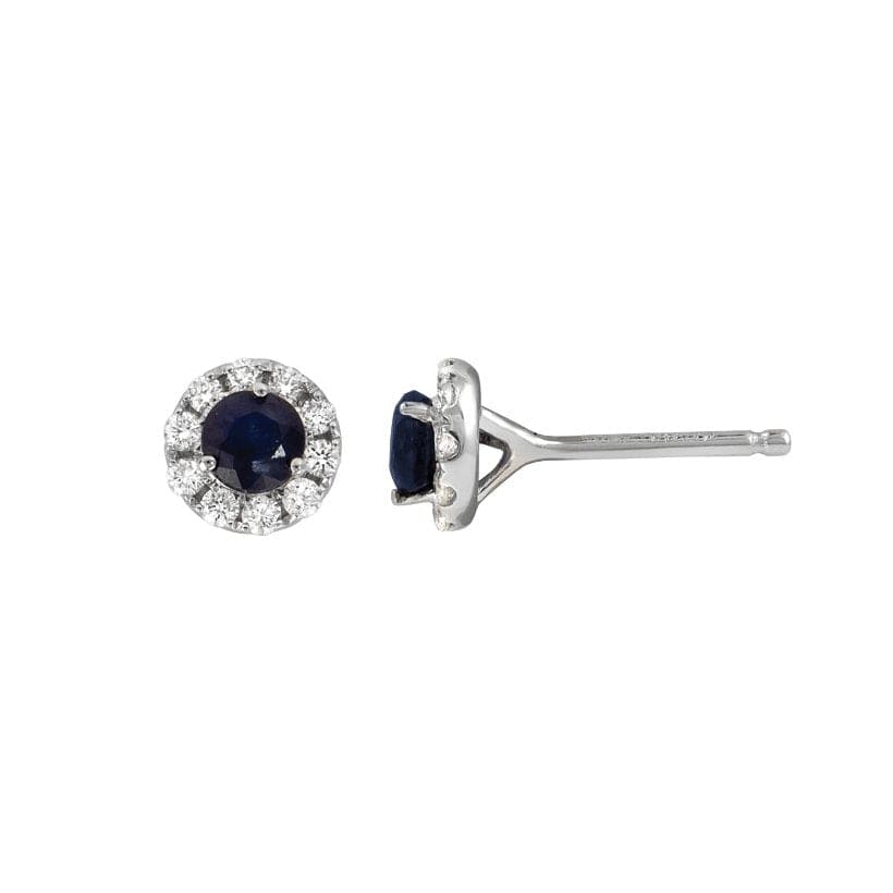 Blue Sapphire and Diamond Earrings - Diamond Cellar- Diamond Cellar