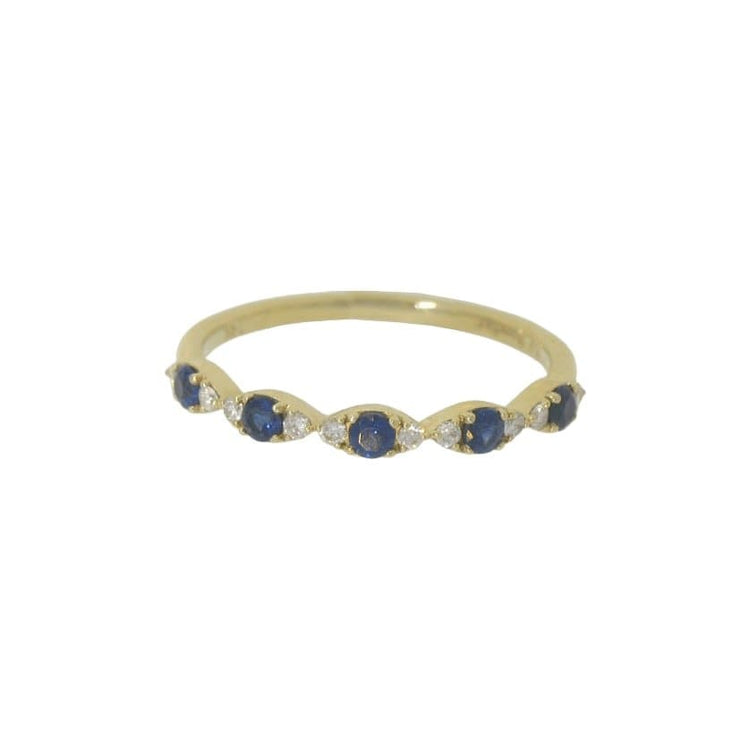 Blue Sapphire & Diamond Band with Marquise Stations - Forevermark- Diamond Cellar