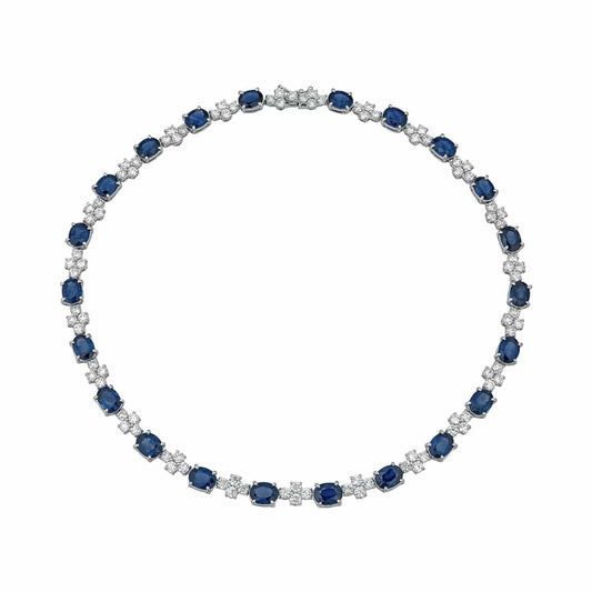 Blue Sapphire & Diamond Pacha Necklace - Piranesi- Diamond Cellar