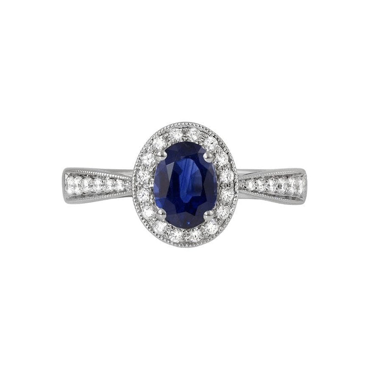 Blue Sapphire & Diamond Ring - Diamond Cellar- Diamond Cellar