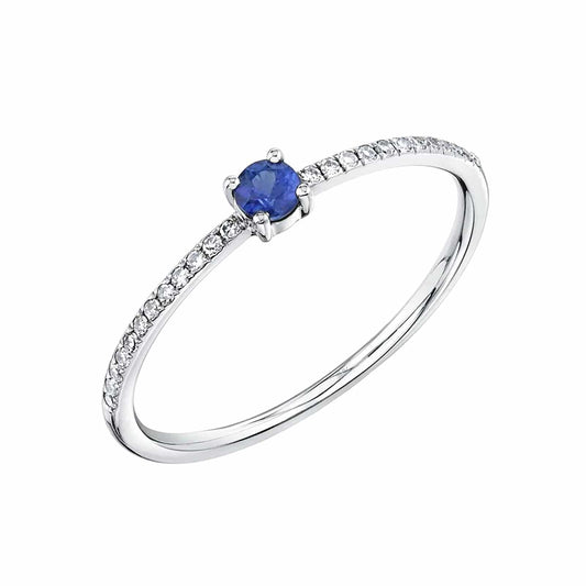 Blue Sapphire & Diamond Ring - Shy Creation- Diamond Cellar
