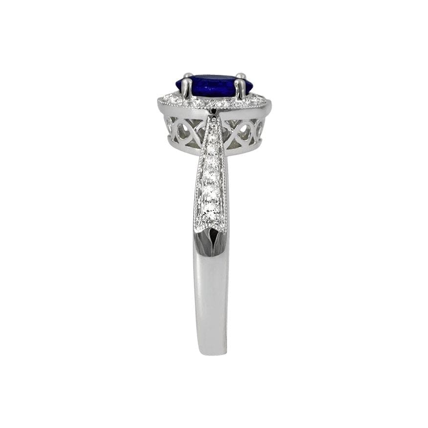 Blue Sapphire & Diamond Ring - Diamond Cellar- Diamond Cellar