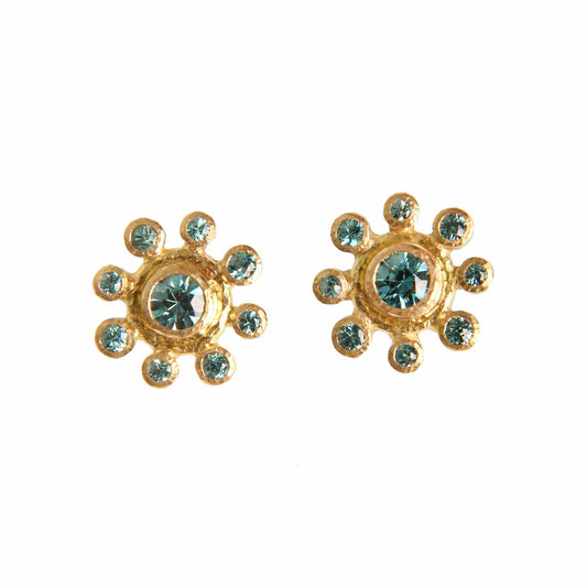 Blue Zircon Earrings - Elizabeth Locke Jewels- Diamond Cellar