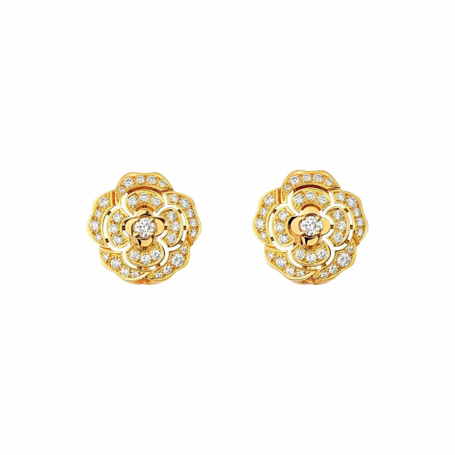 Chanel Camellia Diamond Earrings