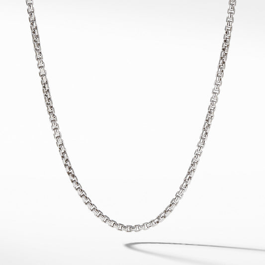 Box Chain Necklace in 18K White Gold, 2.7mm - David Yurman- Diamond Cellar