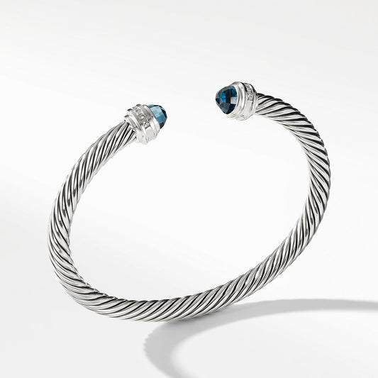 Bracelet with Hampton Blue Topaz and Diamonds - David Yurman- Diamond Cellar