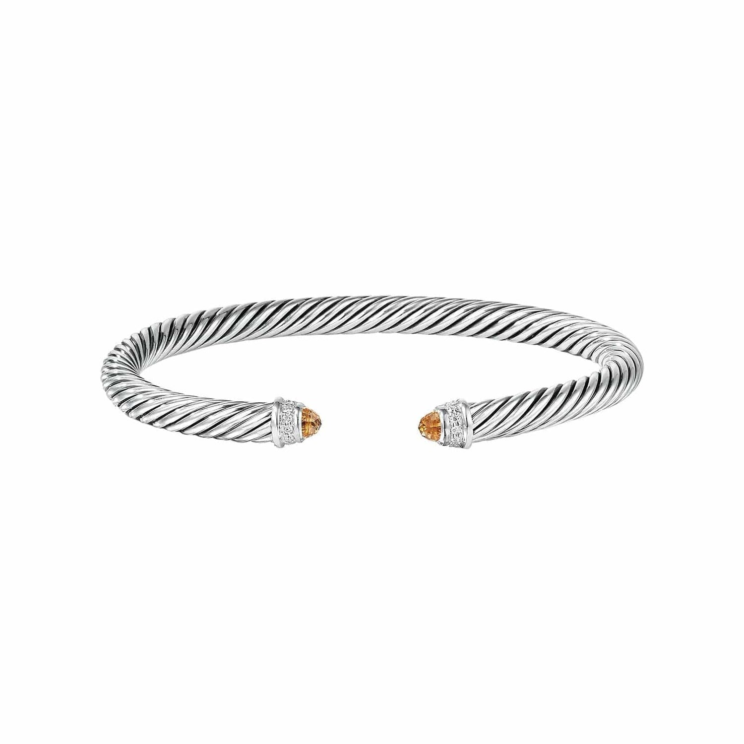 Cable Bracelet in Citrine with Diamonds (5mm) - David Yurman- Diamond Cellar