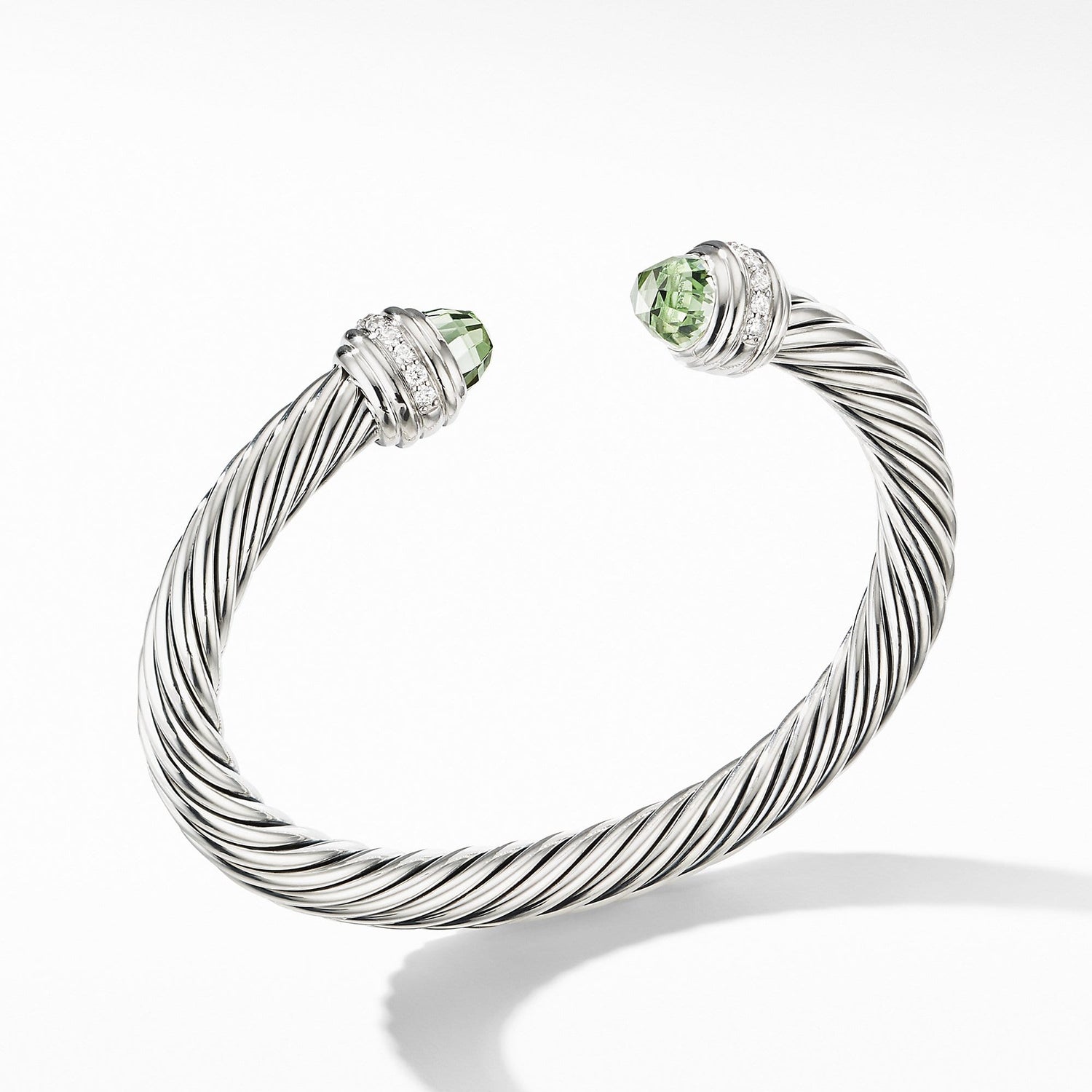 Cable Bracelet with Prasiolite and Diamonds - David Yurman- Diamond Cellar