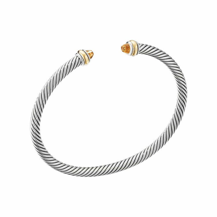 Cable Classic Bracelet in Citrine with 18K Yellow Gold (4mm) - David Yurman- Diamond Cellar