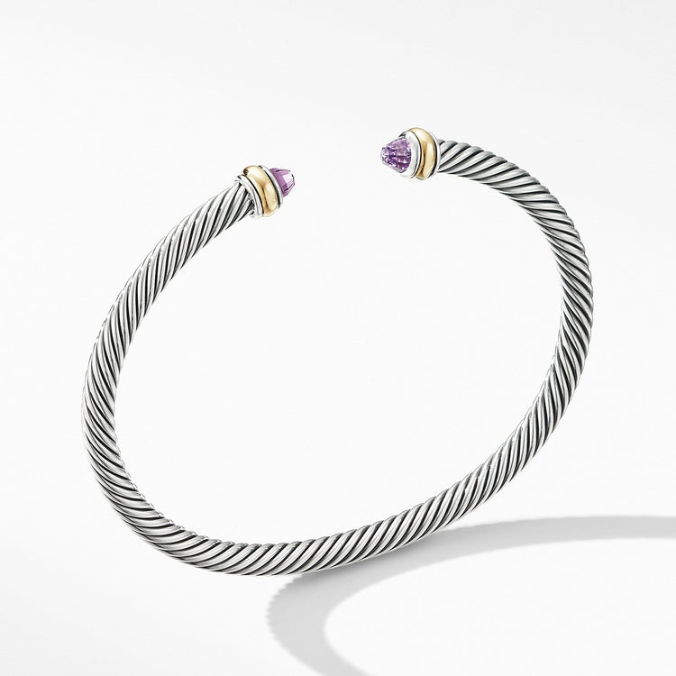 Cable Classic Bracelet with Amethyst and 18K Yellow Gold - David Yurman- Diamond Cellar
