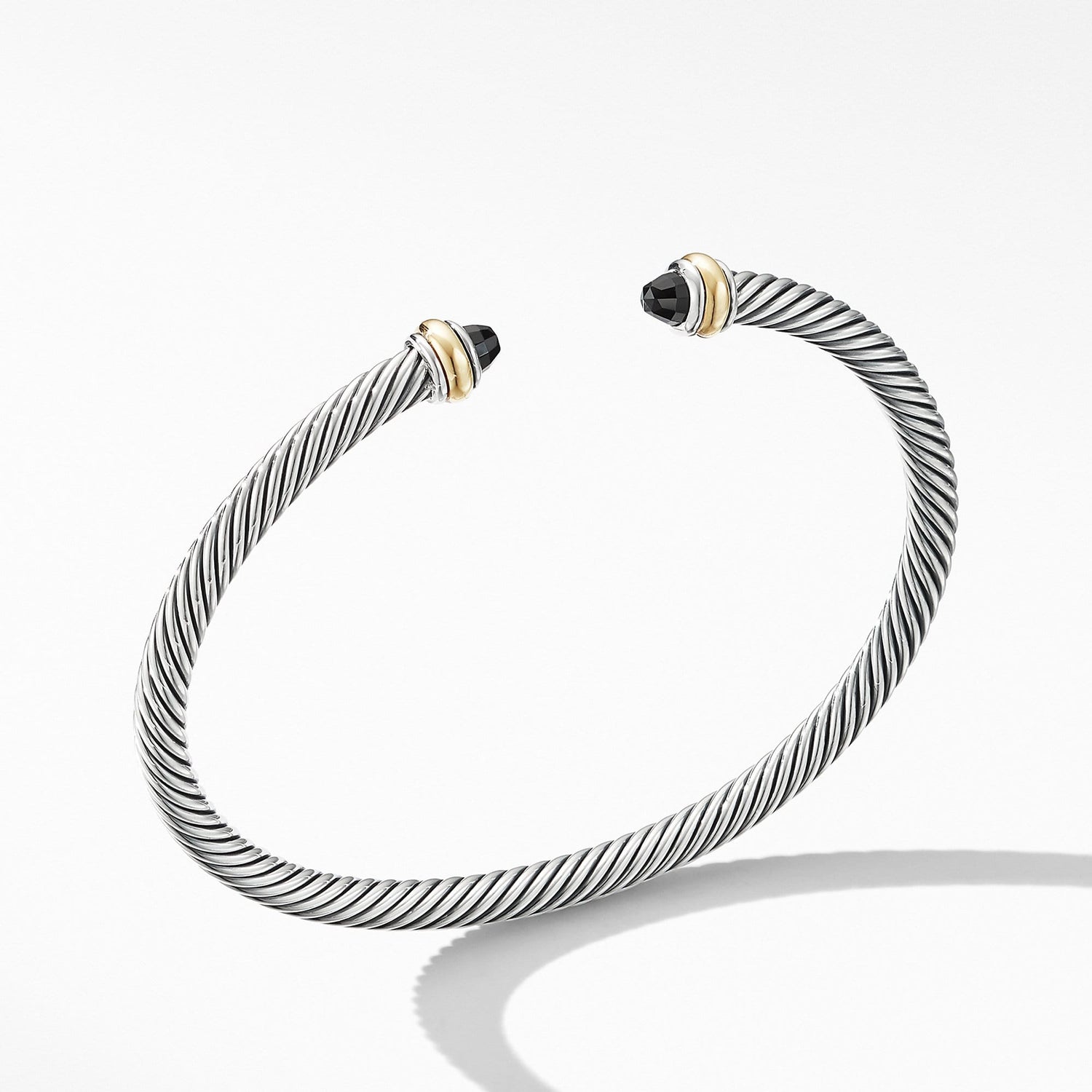 Cable Classic Bracelet with Black Onyx and 18K Yellow Gold - David Yurman- Diamond Cellar