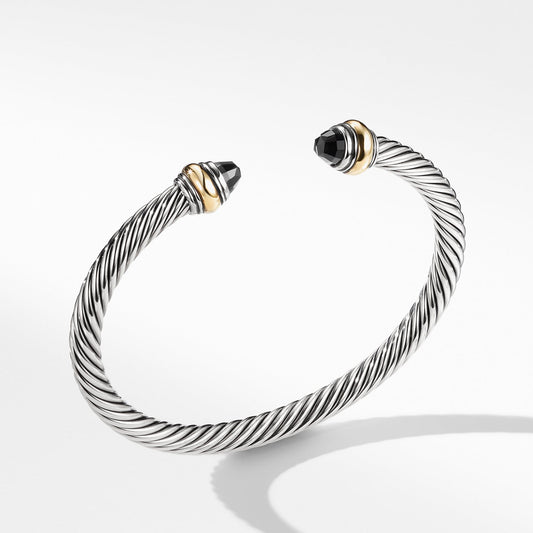 Cable Classic Bracelet with Black Onyx and Gold - David Yurman- Diamond Cellar