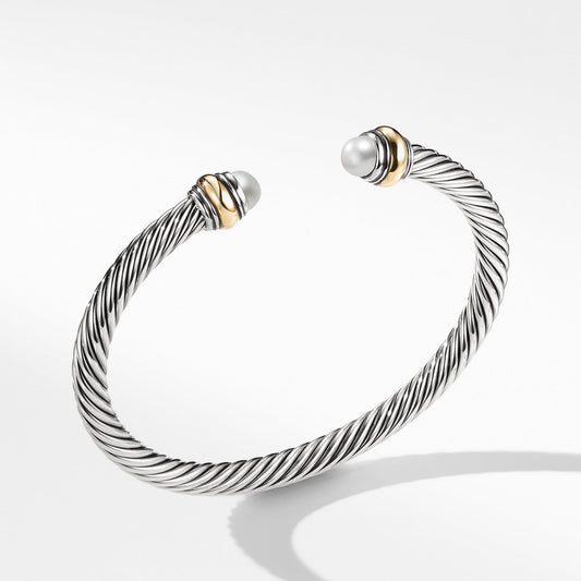 Cable Classic Bracelet with Pearl and 14K Gold - David Yurman- Diamond Cellar