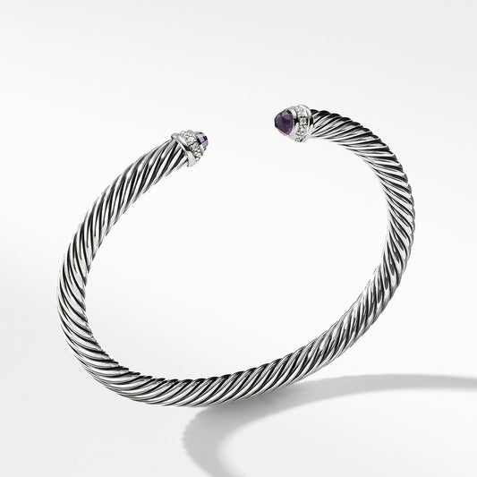Cable Classics Bracelet with Amethyst and Diamonds - David Yurman- Diamond Cellar