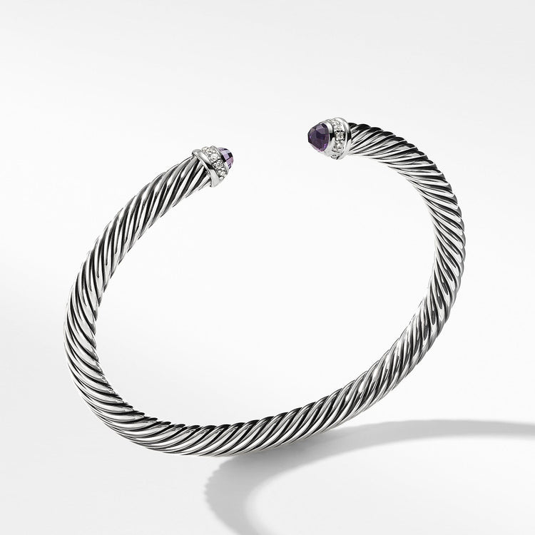 Cable Classics Bracelet with Amethyst and Diamonds - David Yurman- Diamond Cellar