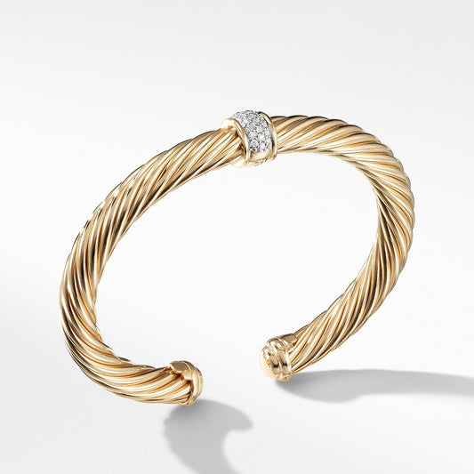 Cable Classics Bracelet with Diamonds in 18K Gold, - David Yurman- Diamond Cellar