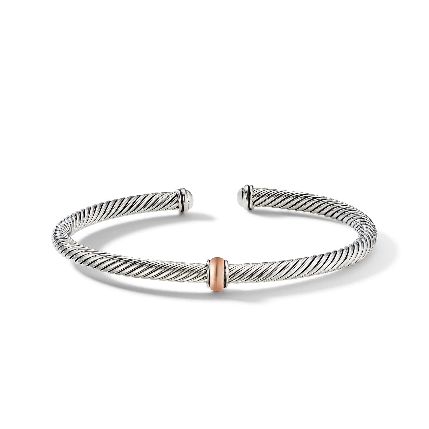 Cable Classics Center Station Bracelet with 18K Rose Gold - David Yurman- Diamond Cellar