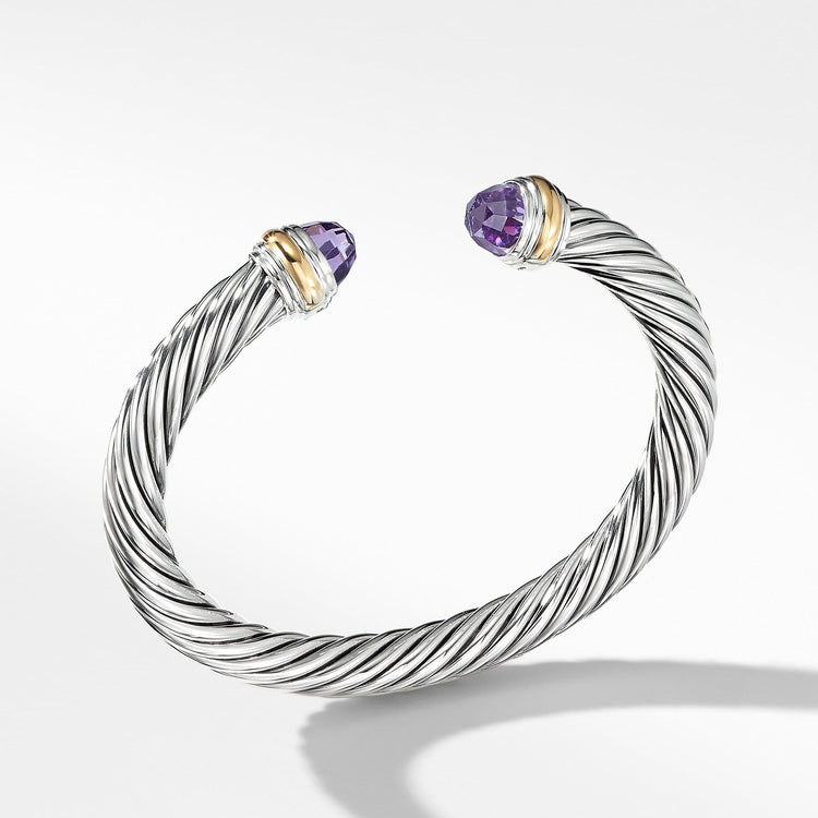 Cable Classics Collection Bracelet with Amethyst and 14K Gold - David Yurman- Diamond Cellar