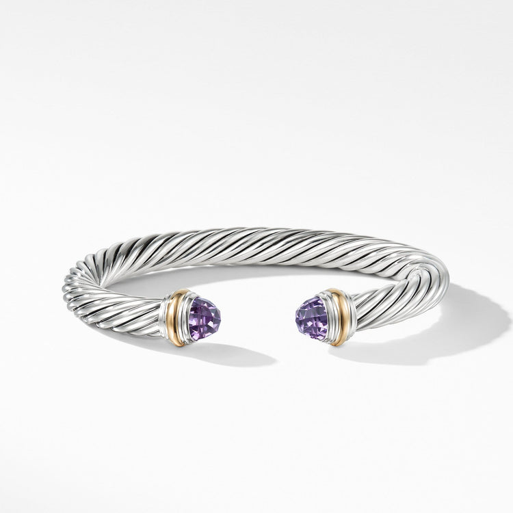 Cable Classics Collection Bracelet with Amethyst and 14K Gold - David Yurman- Diamond Cellar