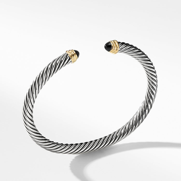 Cable Classics Collection Bracelet with Black Onyx and 14K Gold - David Yurman- Diamond Cellar